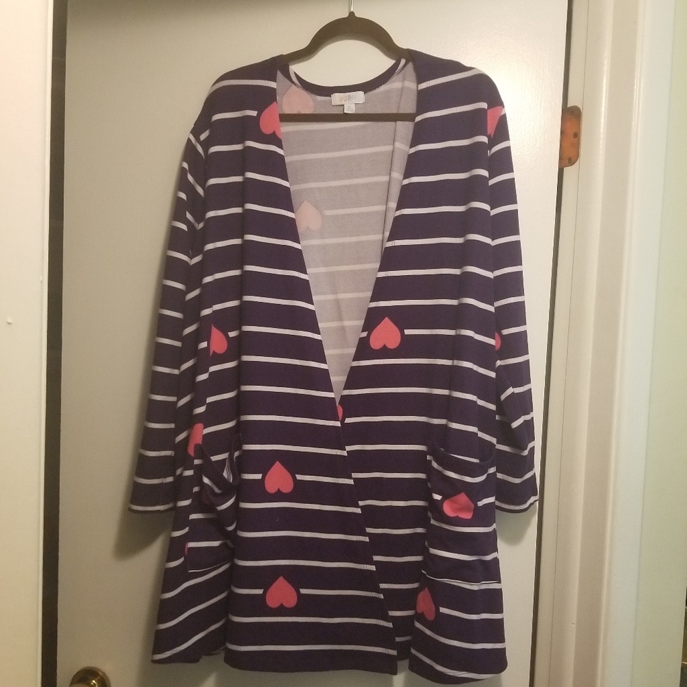 Lularoe purple striped cardigan